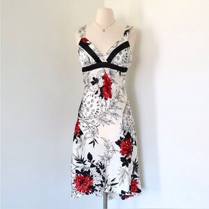 Vintage whimsigoth satin floral dress
